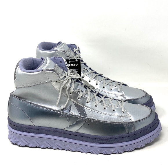 Converse Metallic Vis Pro Leather X2 High Top Grey Silver Men’s Sneakers 169529C - Picture 3 of 8